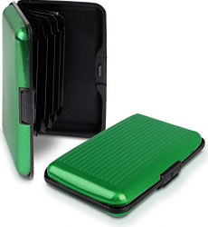 Portcard securizat RFID aluminiu verde T1841